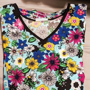 Scrubstar XL Floral Scrub Top
